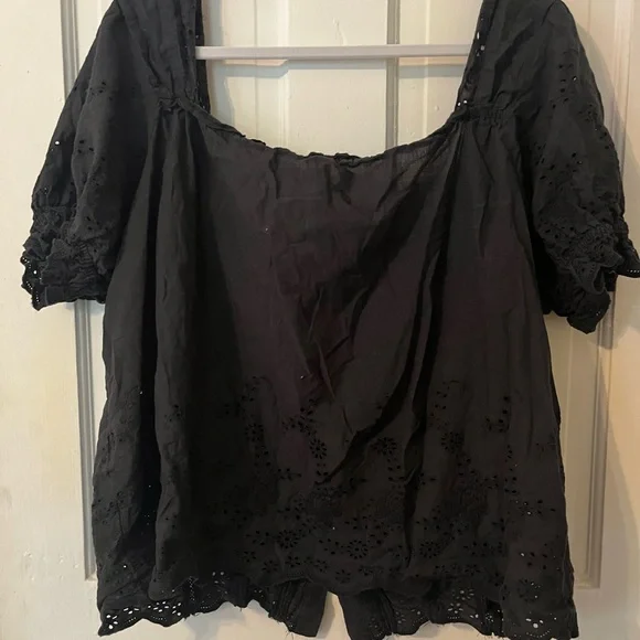 Anthropologie Puff Sleeve Eyelet Top - Picture 7 of 8